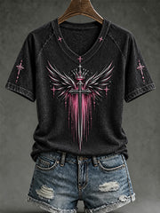 Women's faith theme pattern printed casual short-sleeve T-shirt