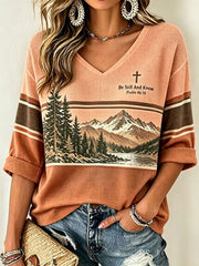 Women's Be Still and Know Waffle Top