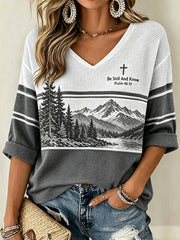 Women's Be Still and Know Waffle Top