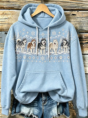 Women's cute puppy design pattern printed casual hoodie