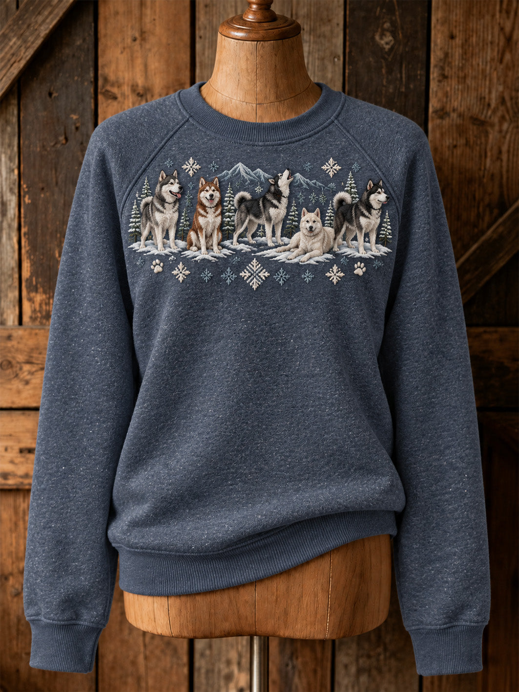 Women's cute puppy design casual raglan sleeve sweatshirt