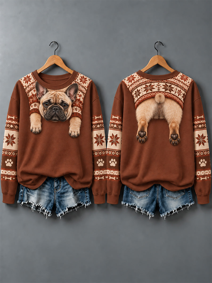 Women's Cute Dogs In Autumn And Winter Print Sweatshirt