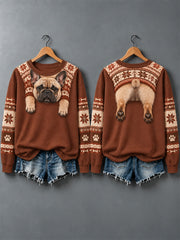 Women's Cute Dogs In Autumn And Winter Print Sweatshirt
