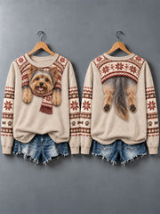 Women's Cute Dogs In Autumn And Winter Print Sweatshirt