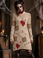 Women's Gothic Voodoo Doll  Artistic Knit Dress