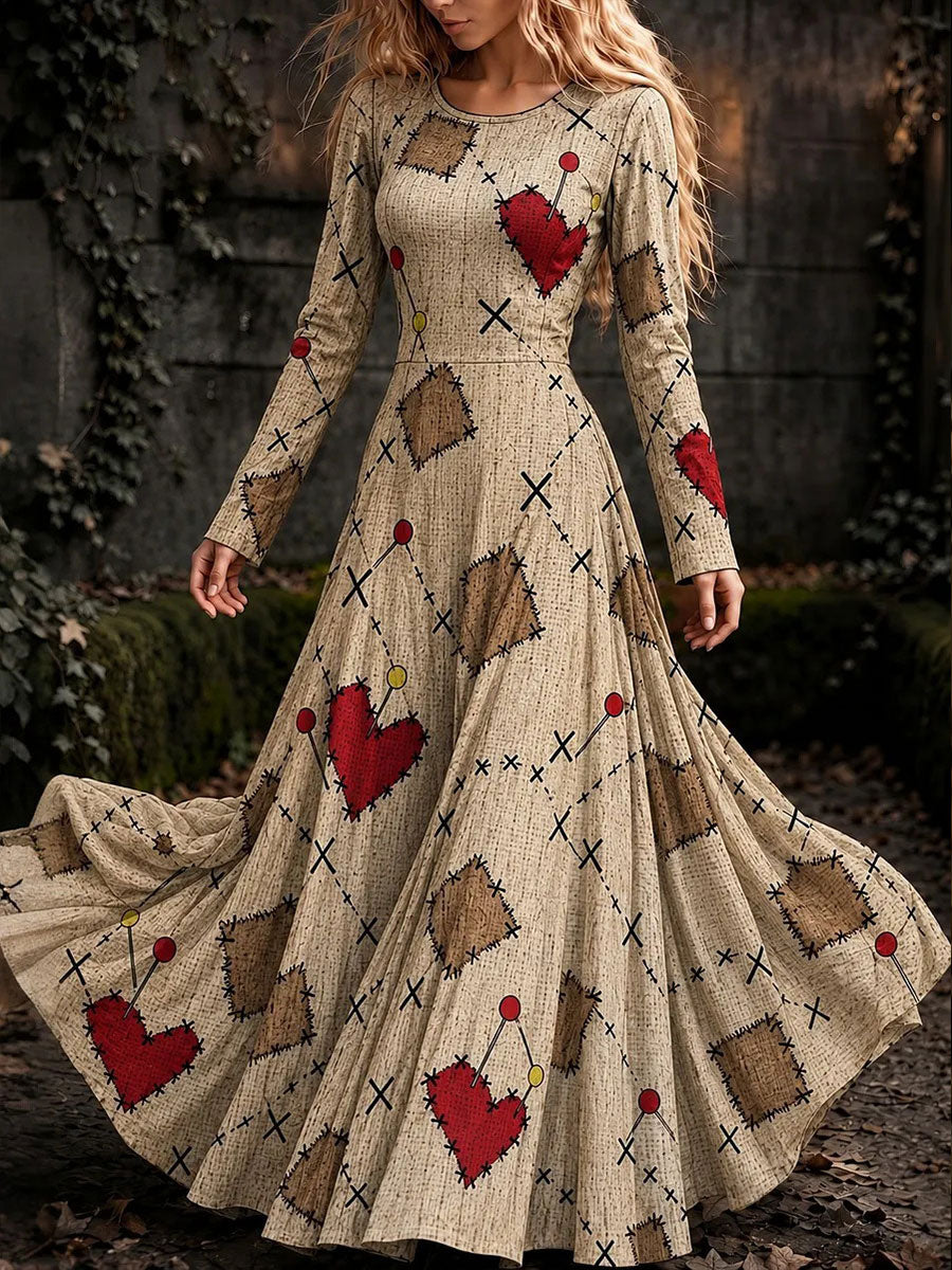 Women's Gothic Voodoo Doll Art Dress