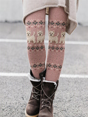 Women's Vintage West Highland White Terrier Dogs Isle Print Cozy Leggings