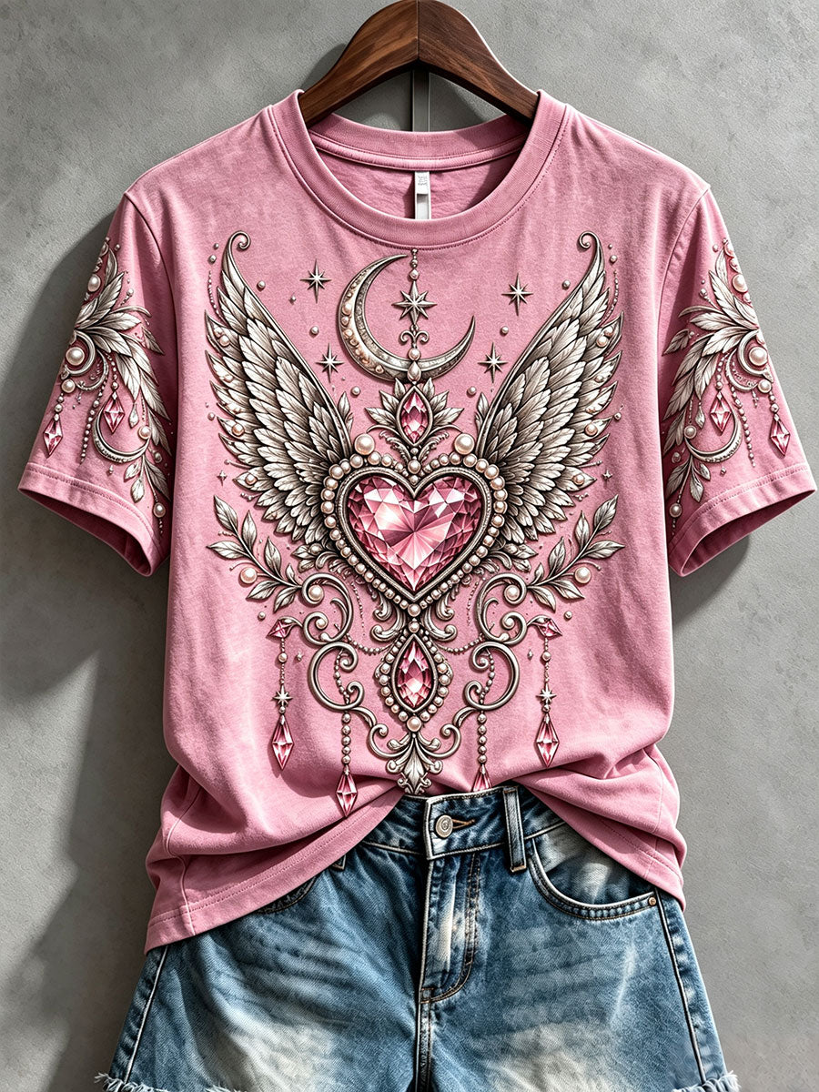 Women's Gothic-Style Breast Cancer Awareness Butterfly T-Shirts