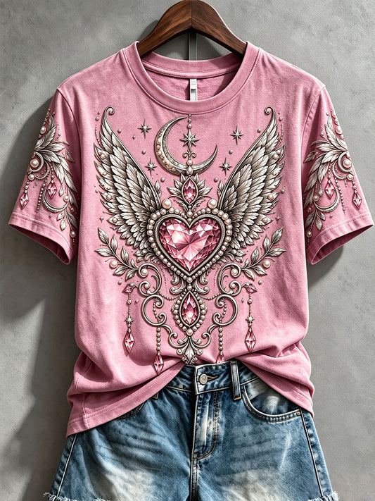 Women's Gothic-Style Breast Cancer Awareness Butterfly T-Shirts