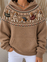 Women's Beagle Dogs Pattern Design Casual Hoodie