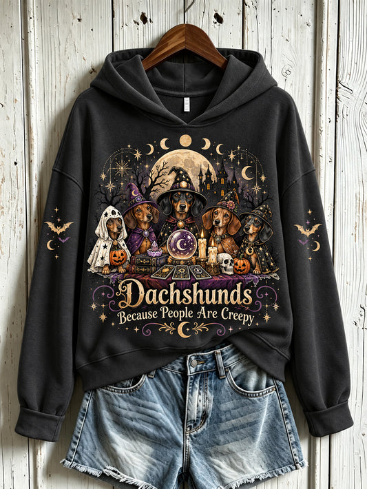 Women's Dachshunds People Are Creepy Pattern Causal Sweatshirt