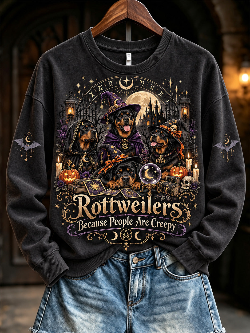 Women's Rottweilers People Are Creepy Pattern Causal Sweatshirt