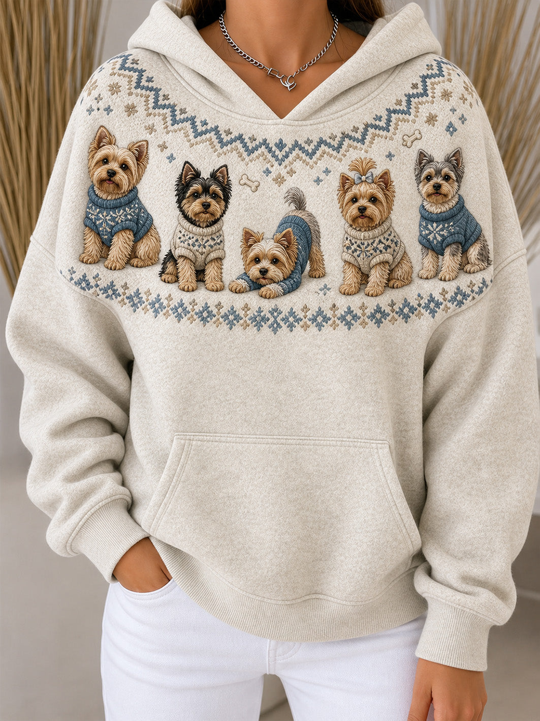 Women's Yorkshires Pattern Causal Hoodie