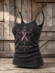 Women's Gothic Floral Pink Ribbon Print Casual Vest
