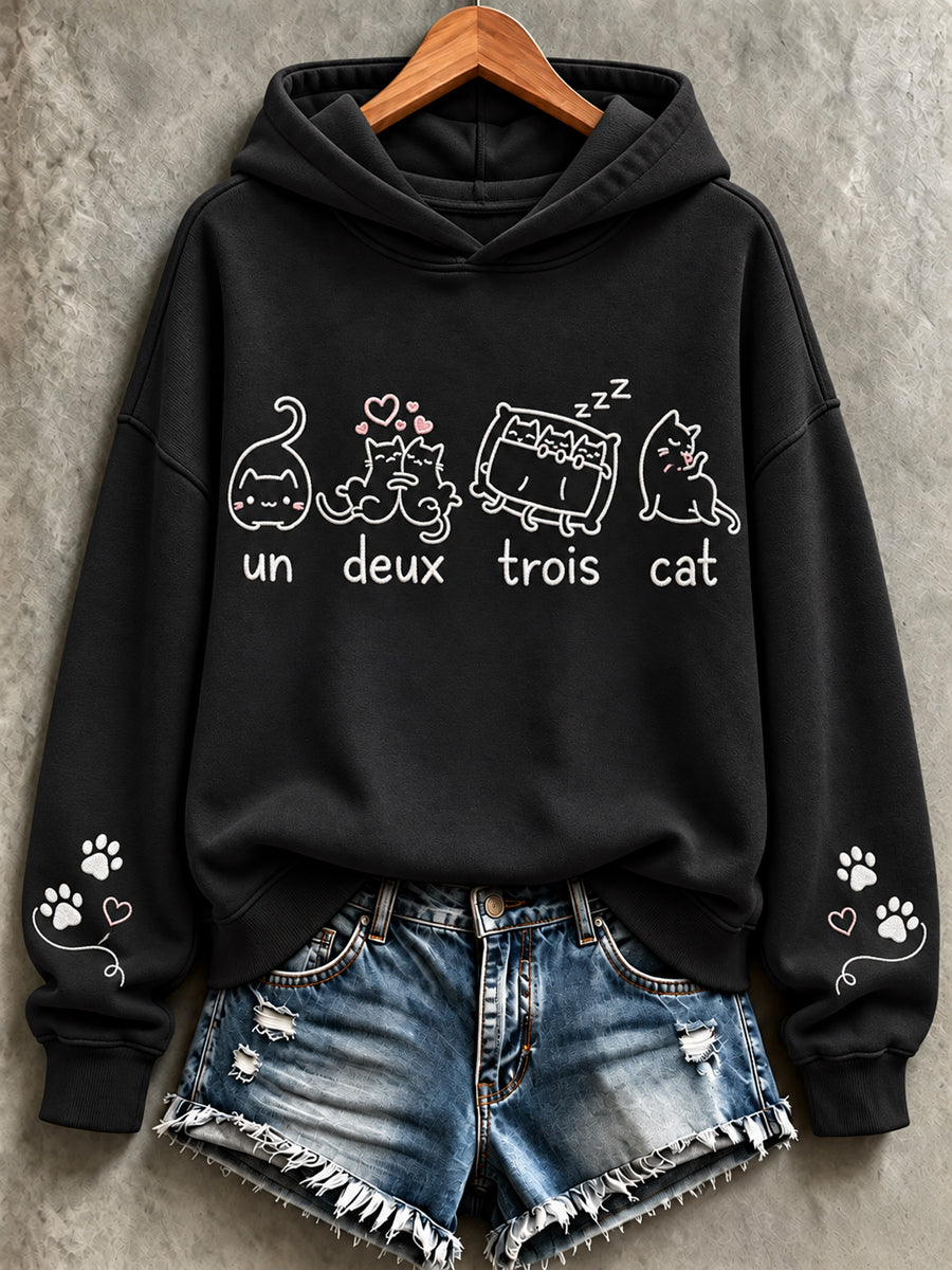 Women's Cute Cat Print Sweatshirt