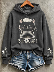 Women's Cute Cat Print Sweatshirt