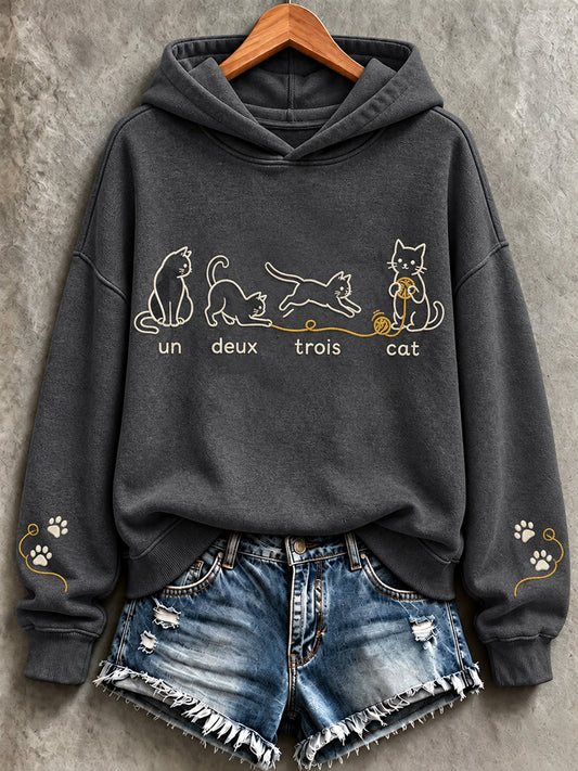 Women's Cute Cat Print Sweatshirt