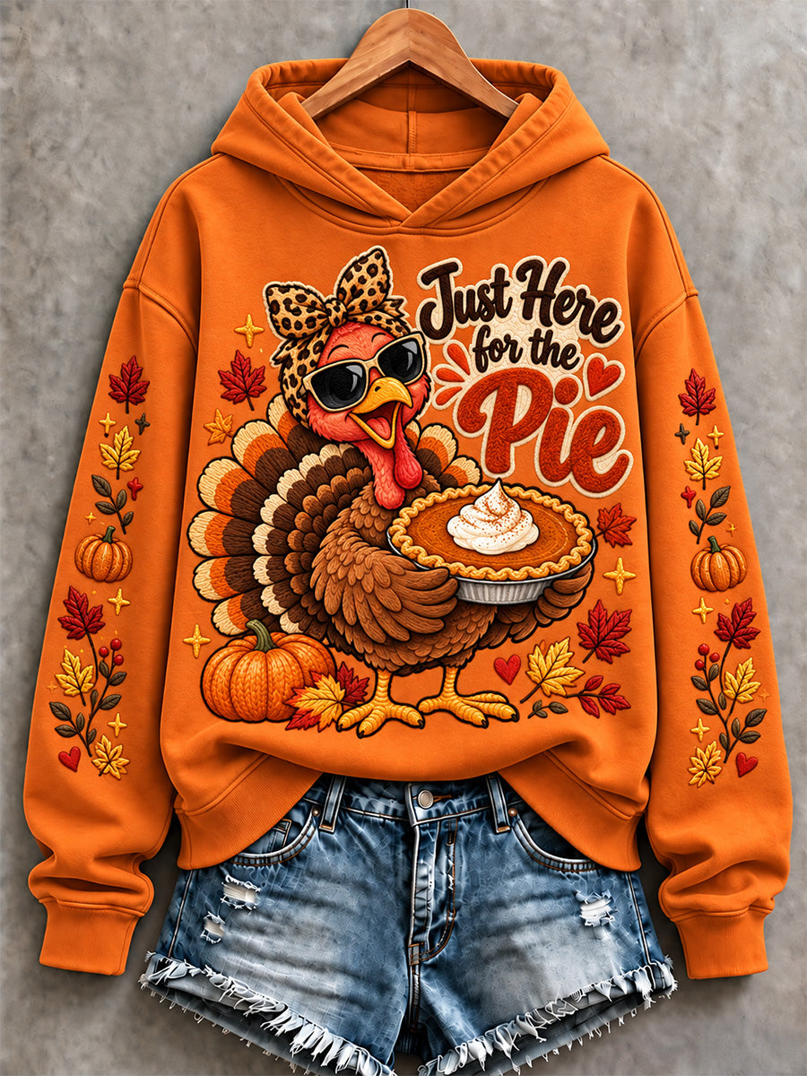 Women's Just Here For The Pie Print Hoodie