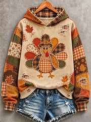 Women's Thanksgiving Turkey Print Hoodie