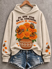 Women's Mexico Day of The Dead Floral Art Printed Hoodie