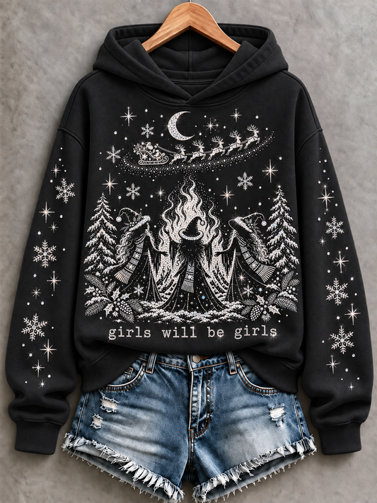 Women's A Witch Celebrates Christmas Regular Sweatshirt