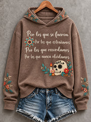 Women's Mexico Day of The Dead Floral Art Printed Hoodie