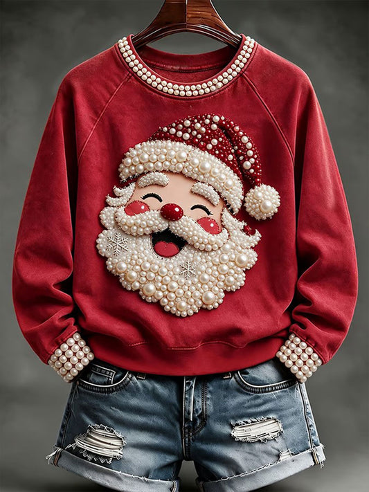 Women's Santa Print Sweatshirt