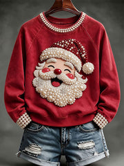 Women's Santa Print Sweatshirt