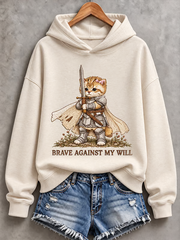 Women's A Cat-As-A-Knight Print Regular Sweatshirt