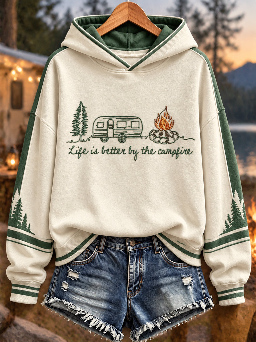 Women's Camping Print Sweatshirt