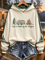 Women's Camping Print Sweatshirt