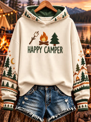 Women's Camping Print Sweatshirt