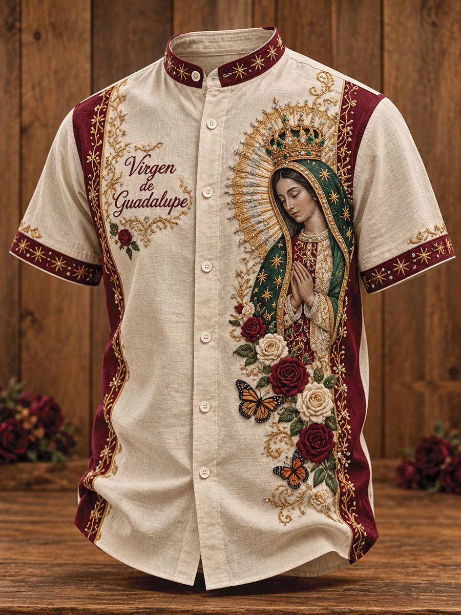 Men's Mexico Our Lady of Guadalupe Art Printed Shirt