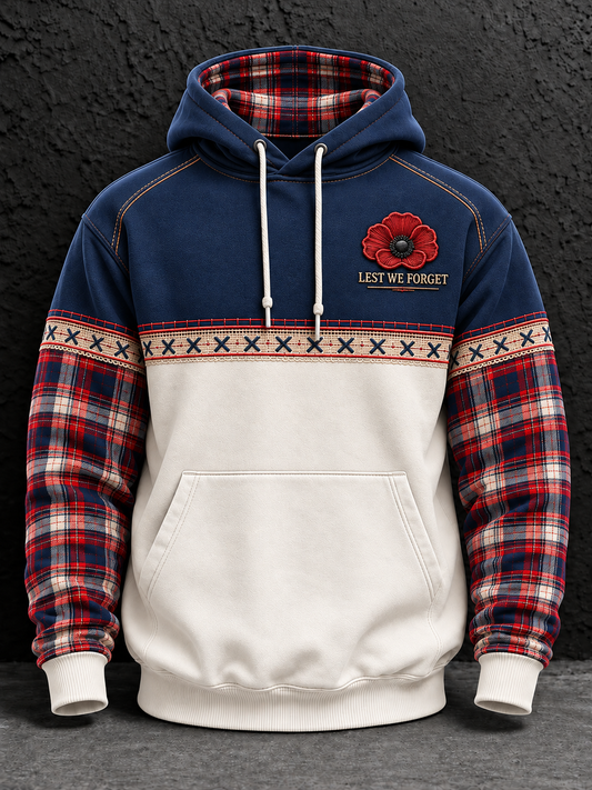 Men's Remembrance Day Oversized Drop-Shoulder Hoodie With Pockets