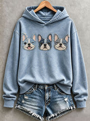 Women’s Lovely French Bulldog Patchwork Art Hoodie